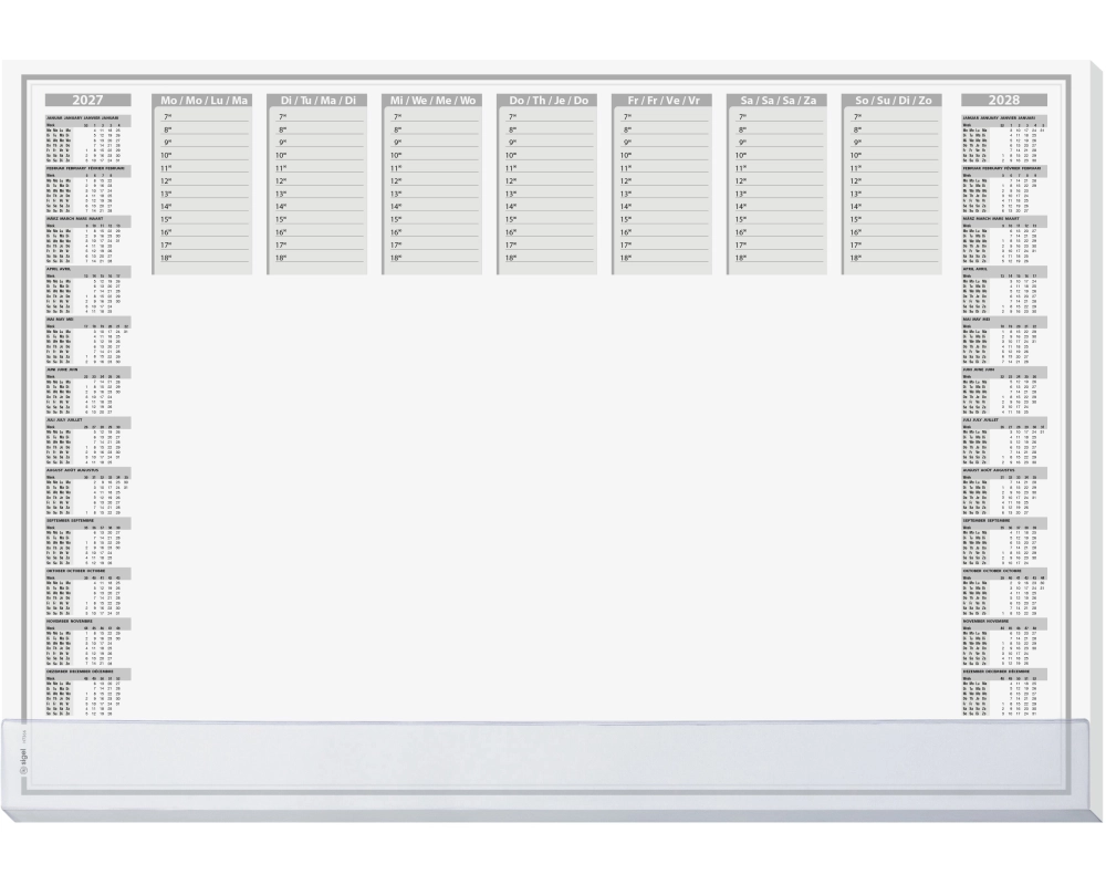 SIGEL Schreibunterlage Protect 27/28 H7366 D/E/F/NL 40 Blatt 59.5x41cm
