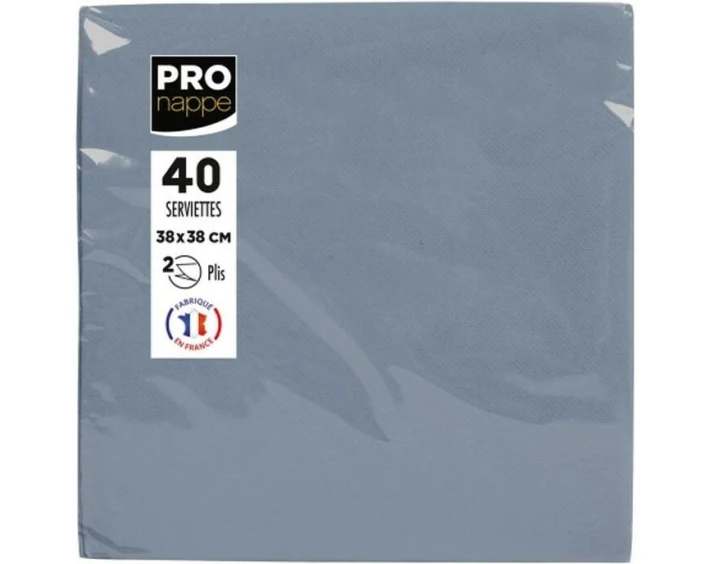 PRO nappe Papierservietten Grau 38 cm x 38 cm, 40 Stück