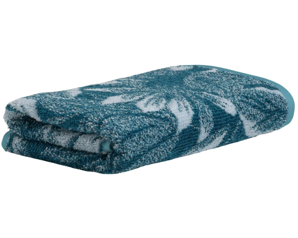 Möve Handtuch Tide Leaves 50 x 100 cm, Aqua/Petrol