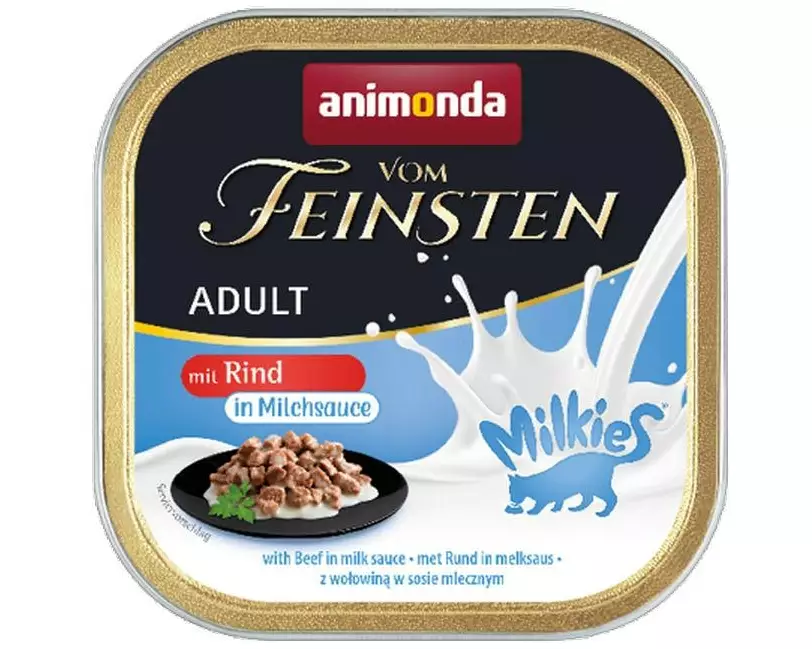 animonda Nassfutter Vom Feinsten Milkies Rind in Milchsauce, 100 g