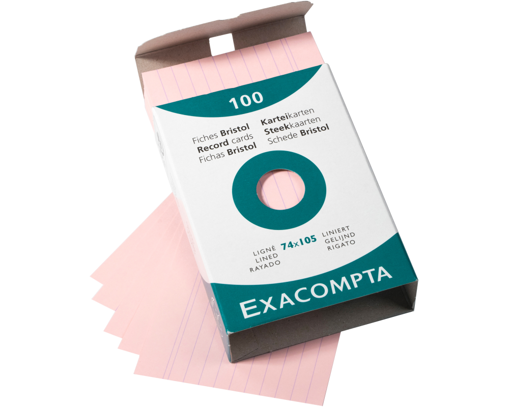 EXACOMPTA Karteikarten liniert A7 13830B rosa 100 Stück
