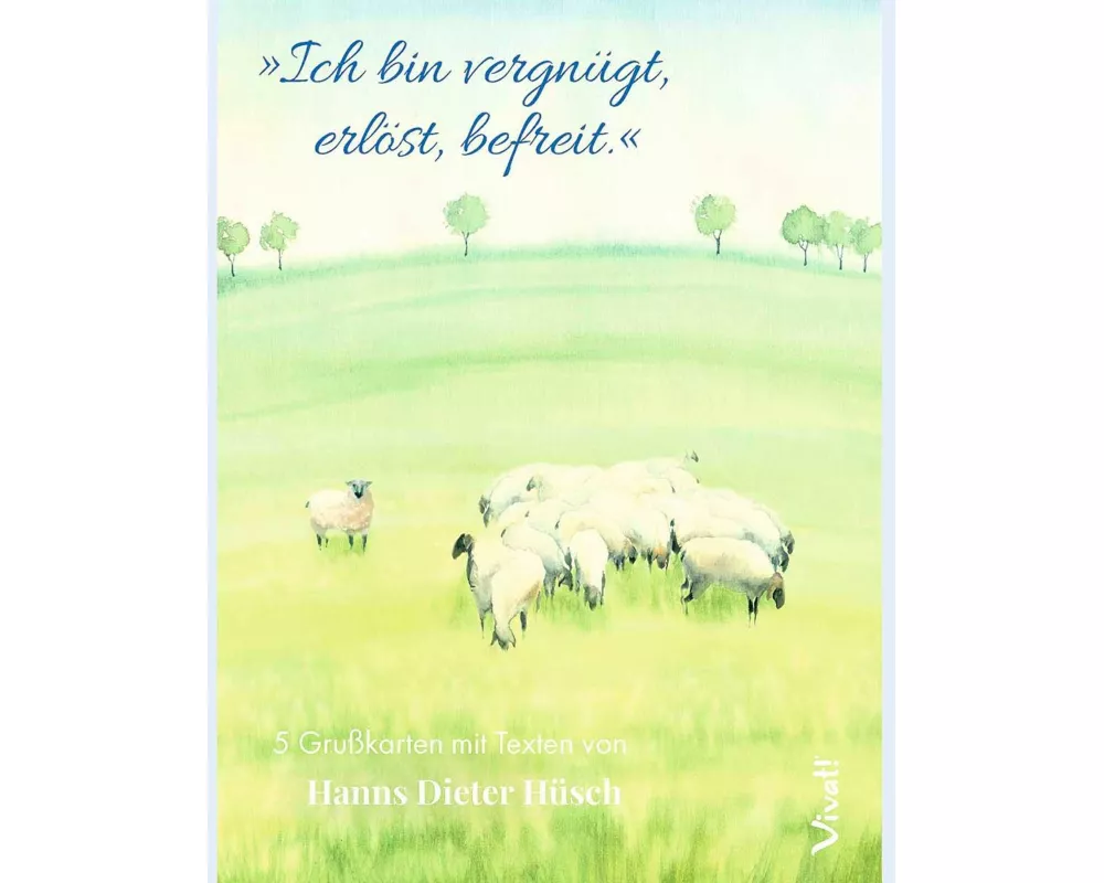 5er-Set Grußkarten in Box »Ich bin vergnügt, erlöst, befreit« mit Texten von Hanns Diester Hüsch