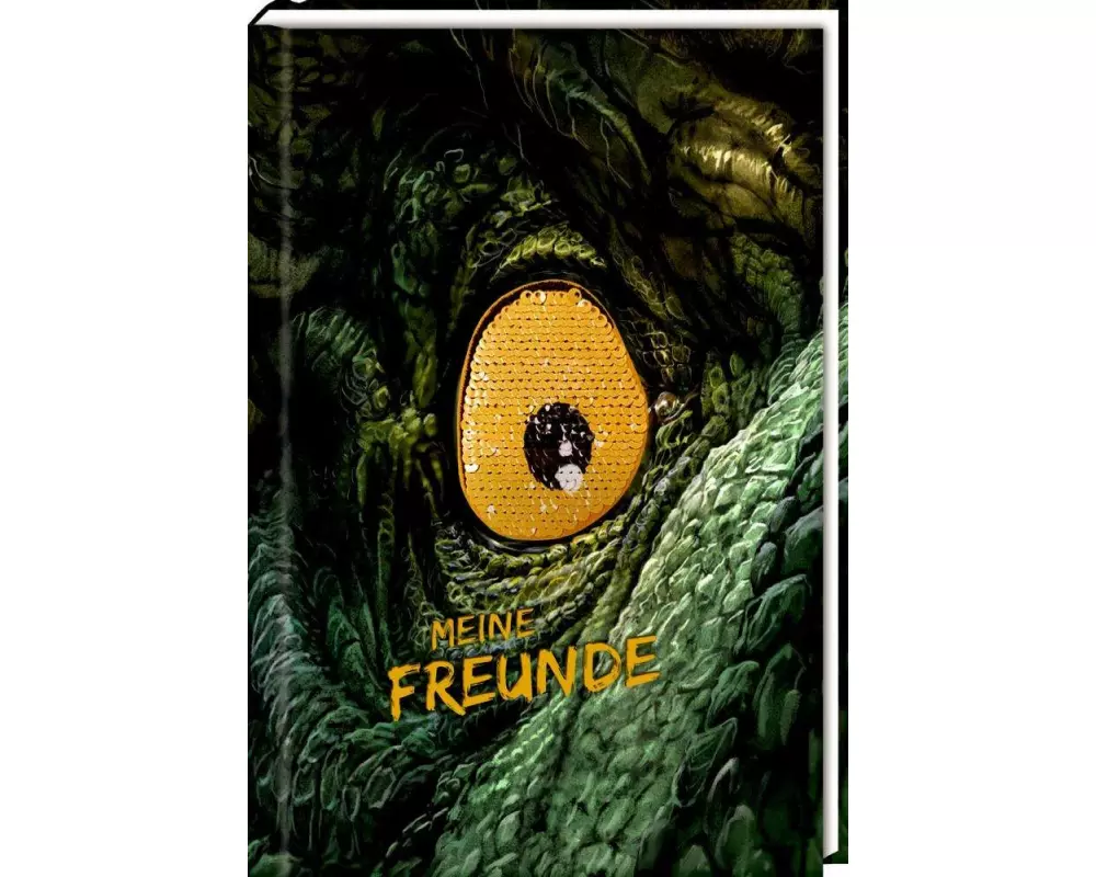 Freundebuch: Meine Freunde - mit Wendepailletten-Patch (T-Rex World)
