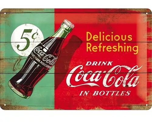 Blechschild. Coca-Cola / Delicious Refreshing Green