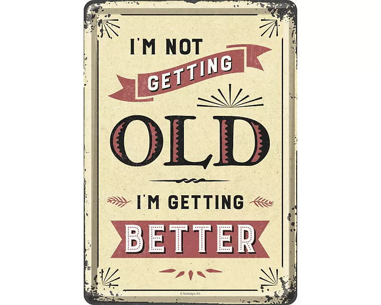 Blechpostkarten. Word Up / I'm not getting old