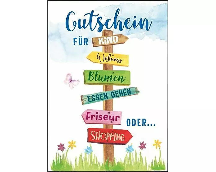 Doppelkarte. Gutschein, Naturpapier