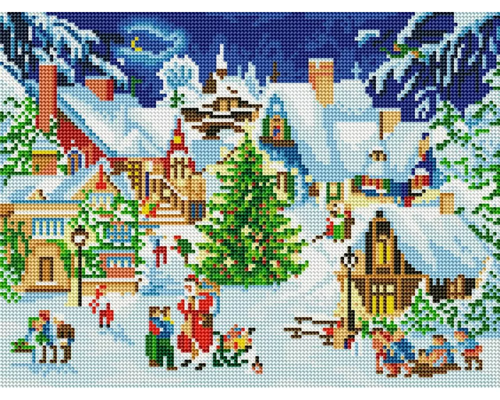 Diamond-Painting-Adventskalender – Zauberhaftes Winterdorf