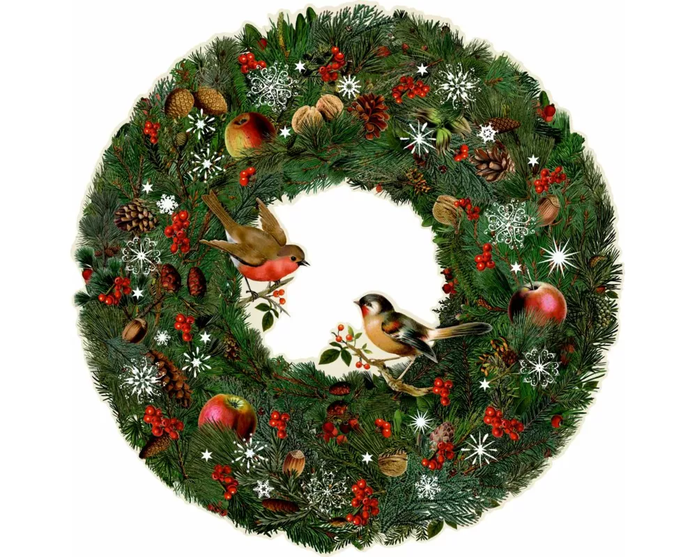 Wand-Adventskalender – Nostalgischer Tannenkranz