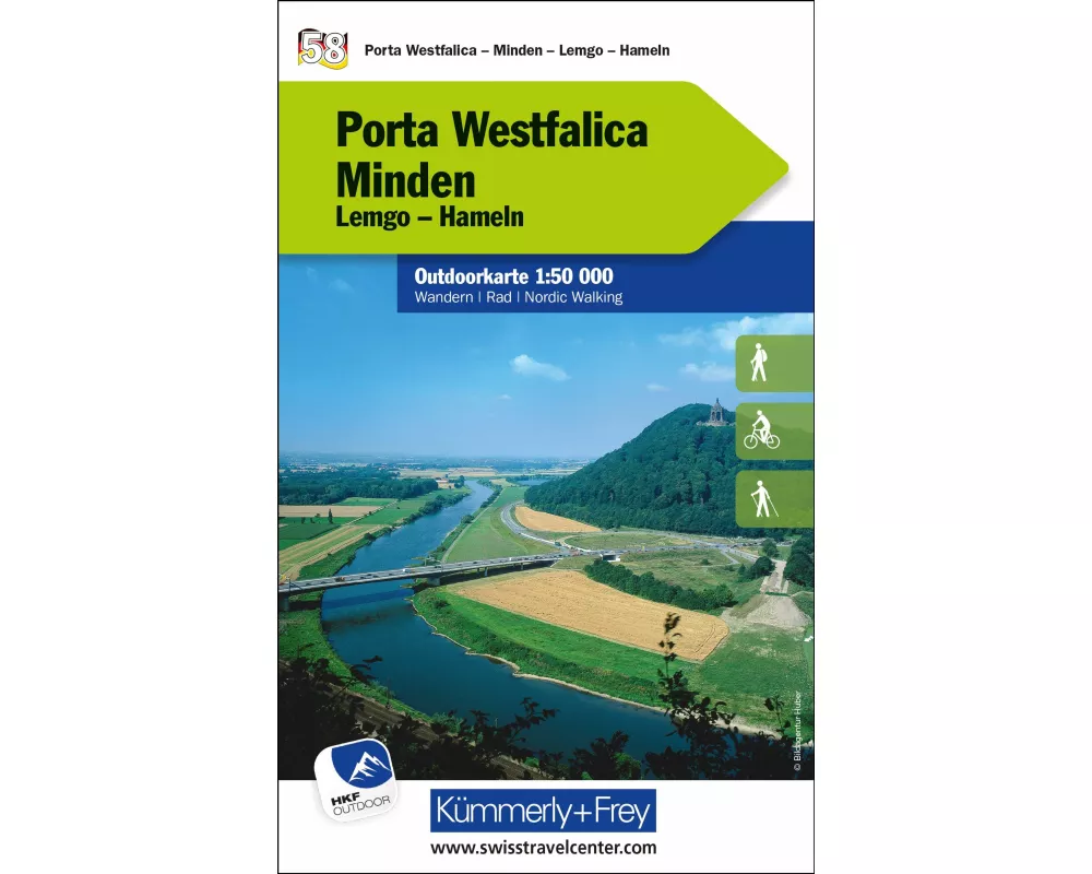 Kümmerly+Frey Outdoorkarte Deutschland 58 Porta Westfalica, Minden 1:50.000
