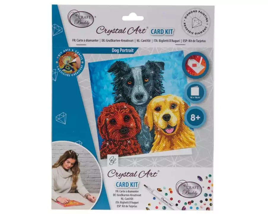 CRAFT Buddy Bastelset Crystal Art Card Hunde