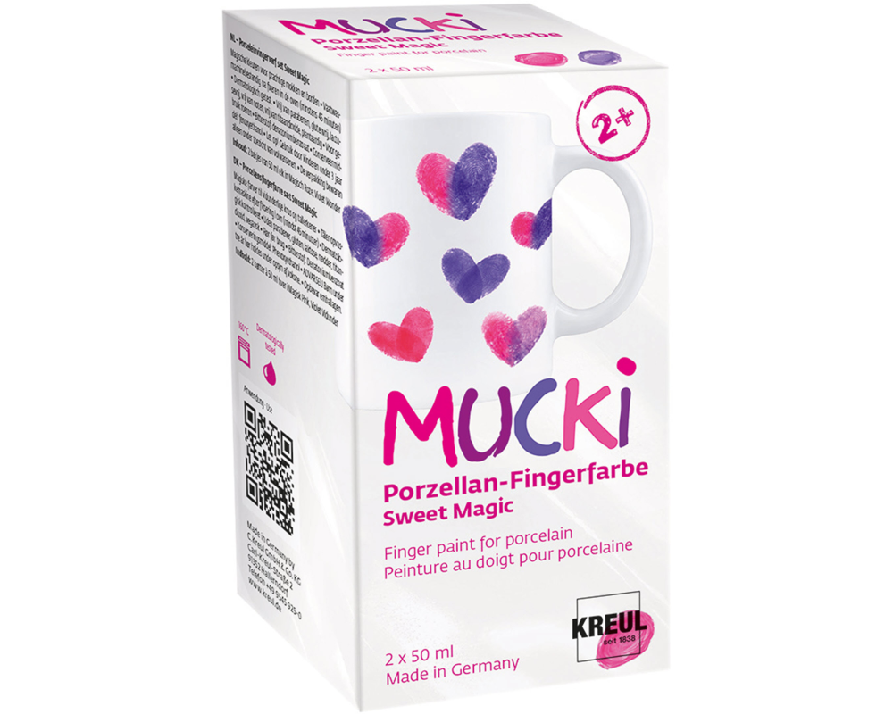 KREUL Porzellan-Fingerfarbe Mucki KR-26322 Sweet Magic 2x50ml