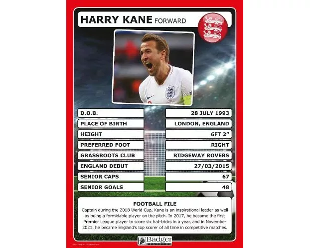 England Football Superstars Poster Set