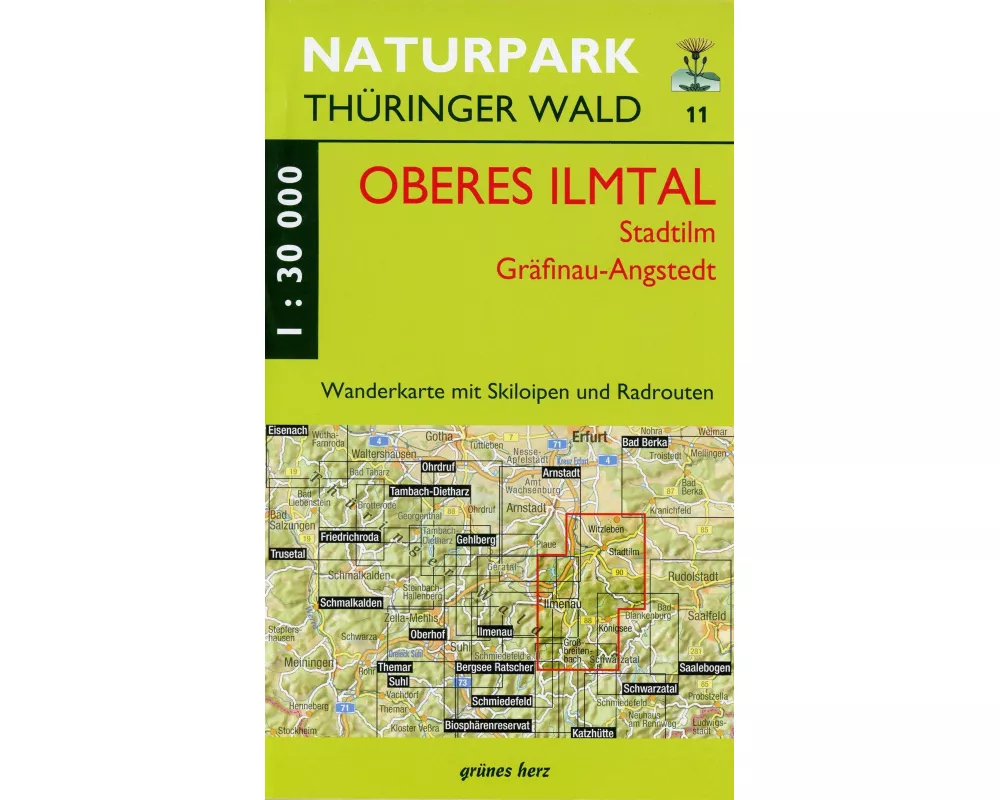 Wanderkarte 11 Oberes Ilmtal, Stadtilm, Gräfinau-Angstedt