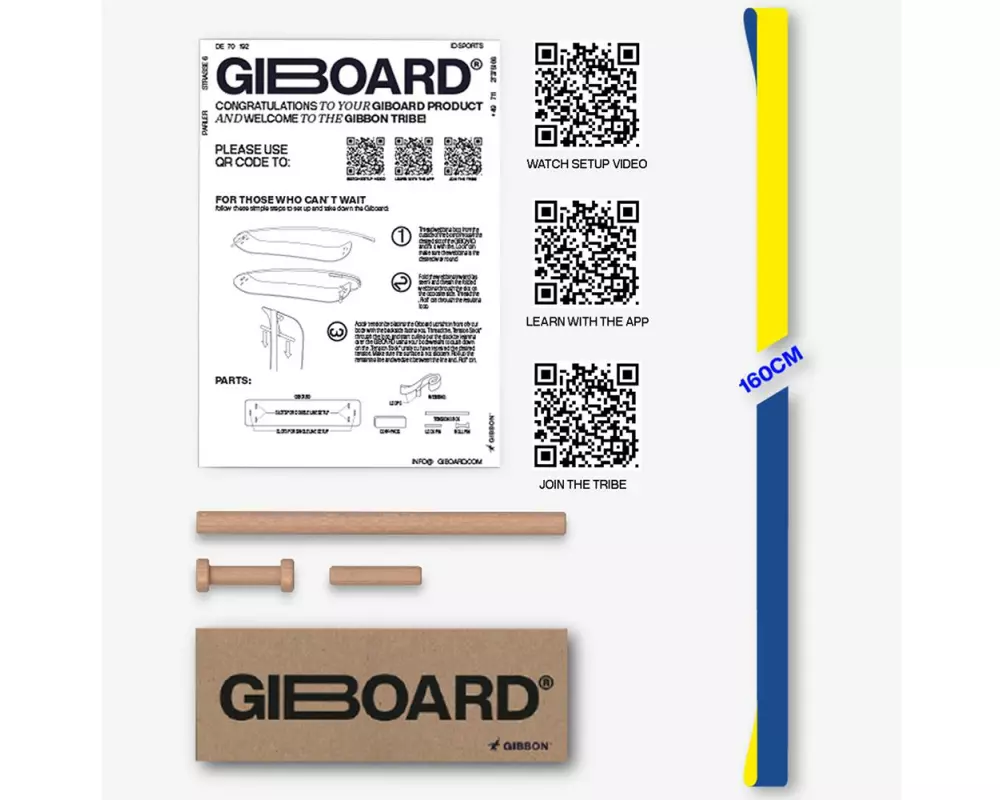 GIBBON Gibbon Slackboard Line Flow 160 cm Blau Gelb
