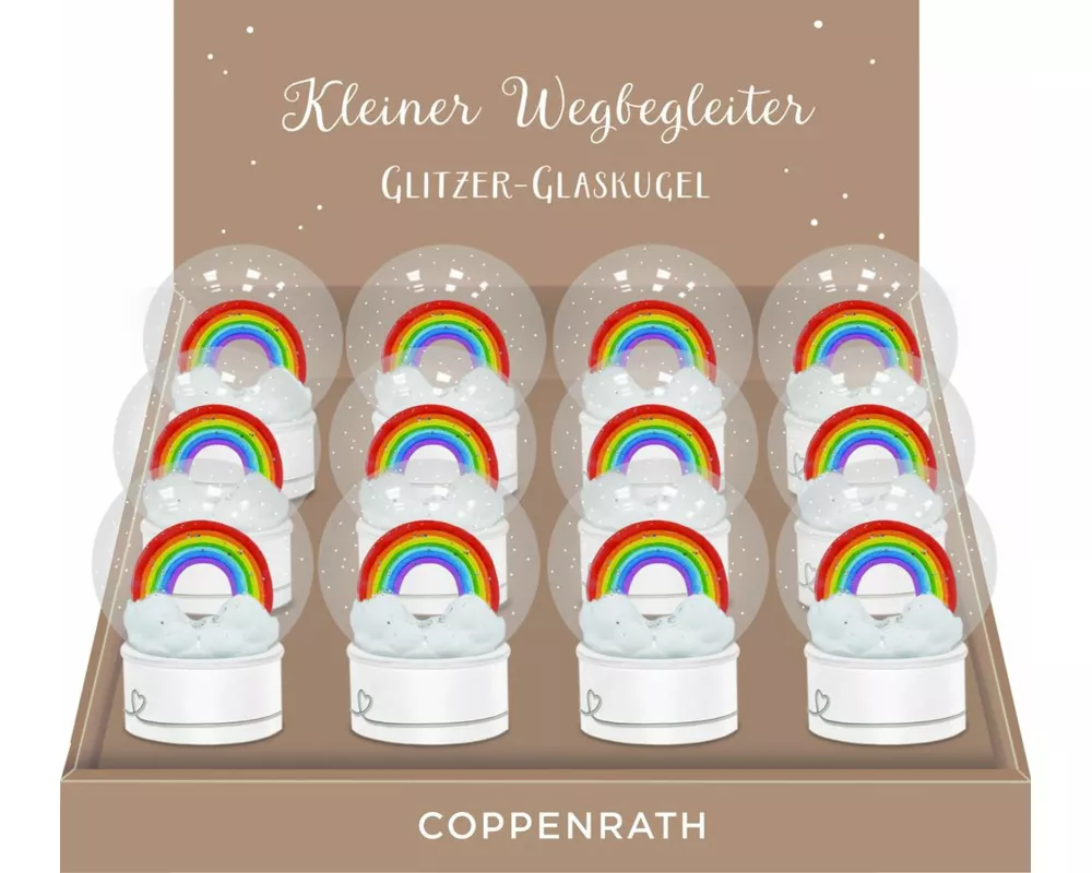 Glitzer-Glaskugel Regenbogen