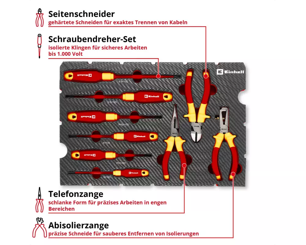 Einhell E-Case VDE, 9-tlg., isoliert