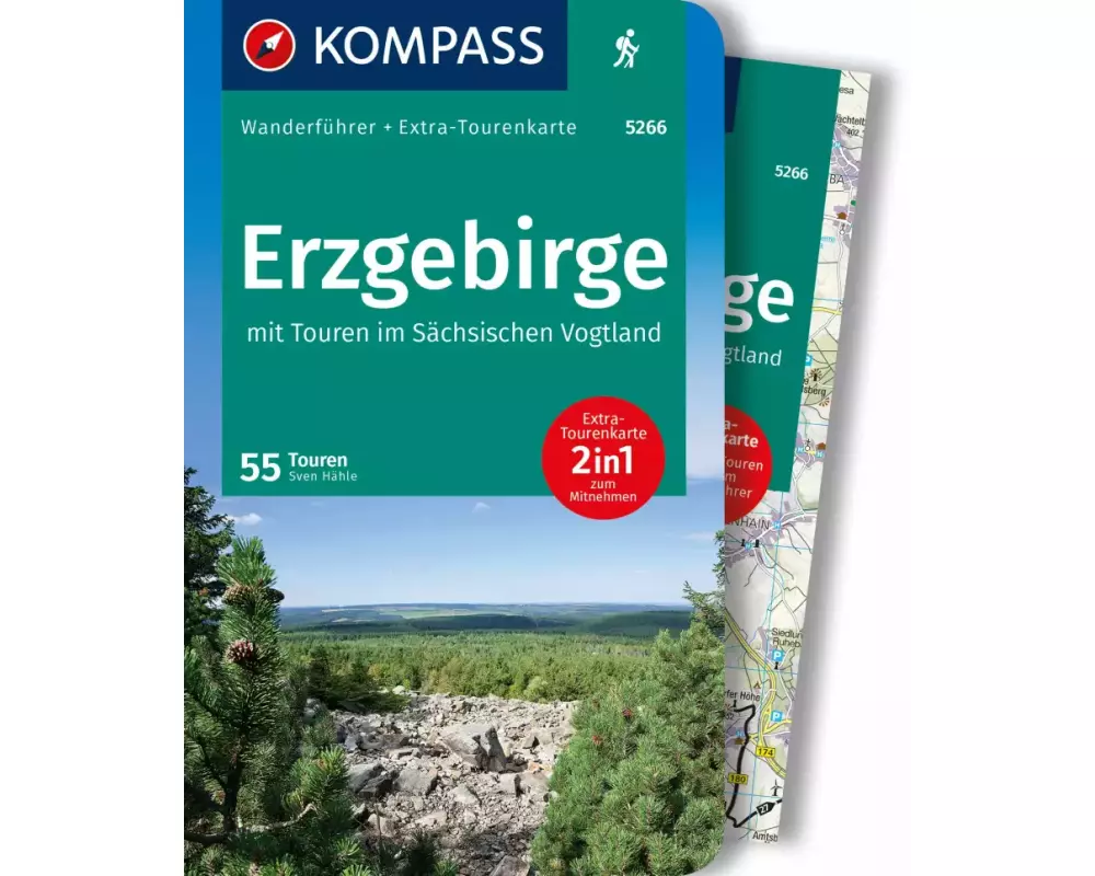 KOMPASS Wanderführer Erzgebirge, 55 Touren mit Extra-Tourenkarte