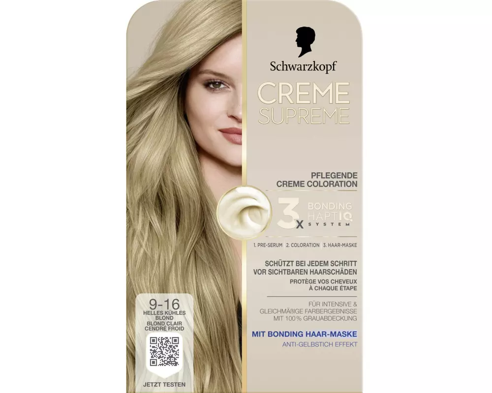 Schwarzkopf Creme Supreme Haarcoloration Creme Supreme 9-16 Helles Kühles Blond