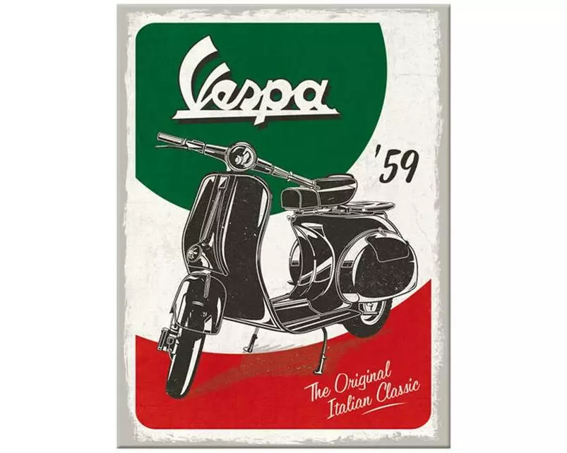 Nostalgic Art Haftmagnet Vespa 1 Stück, Rot/Schwarz/Weiss