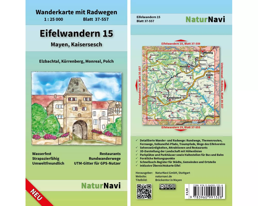 Eifelwandern 15 - Mayen, Kaisersesch 1 : 25 000