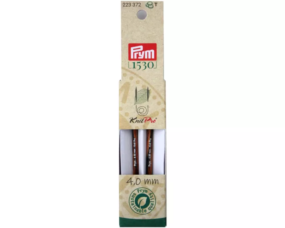 Prym 1530 Stricknadelspitzen Natural, kurz 4.00 mm, 8.7 cm, Birkenholz