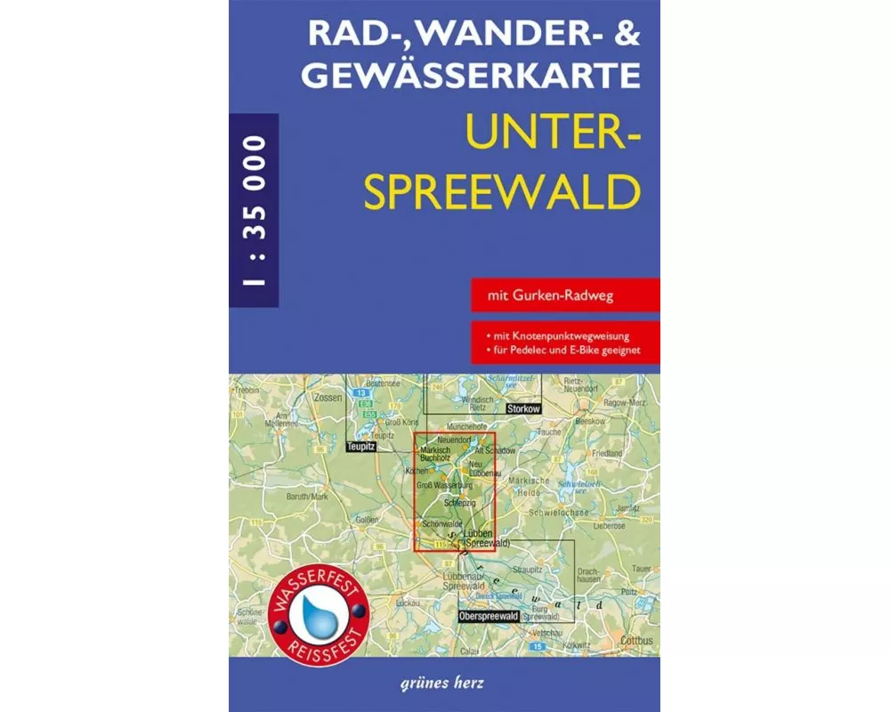 Unterspreewald 1 : 35 000. Rad-, Wander- und Gewässerkarte
