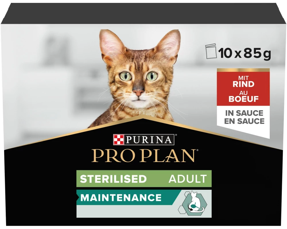Purina Pro Plan Adult Sterilised Maintenance in Sauce mit Rind 10 x 85 g