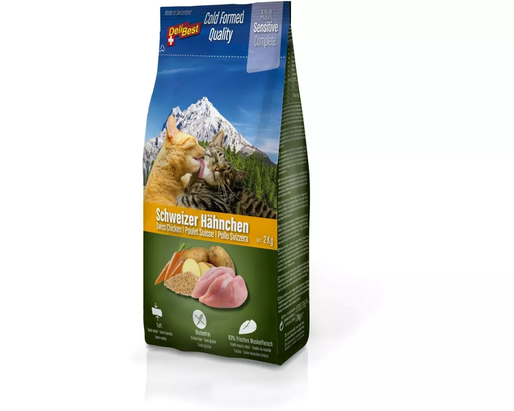 DeliBest Halbfeuchtfutter Premium Complete Sensitive Cat, Huhn, 2 kg