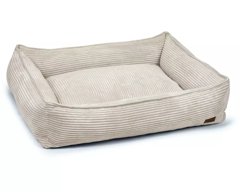 Designed by Lotte Hunde-Bett Ribbed Hellgrau 95x80x23cm