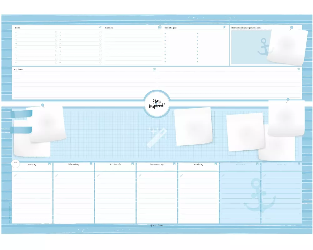 Schreibtischunterlage aus Papier mit 50 Blatt zum Abreißen - Hochwertige Schreibunterlage im Format DIN A2, Papierunterlage für Kinder und Erwachsene