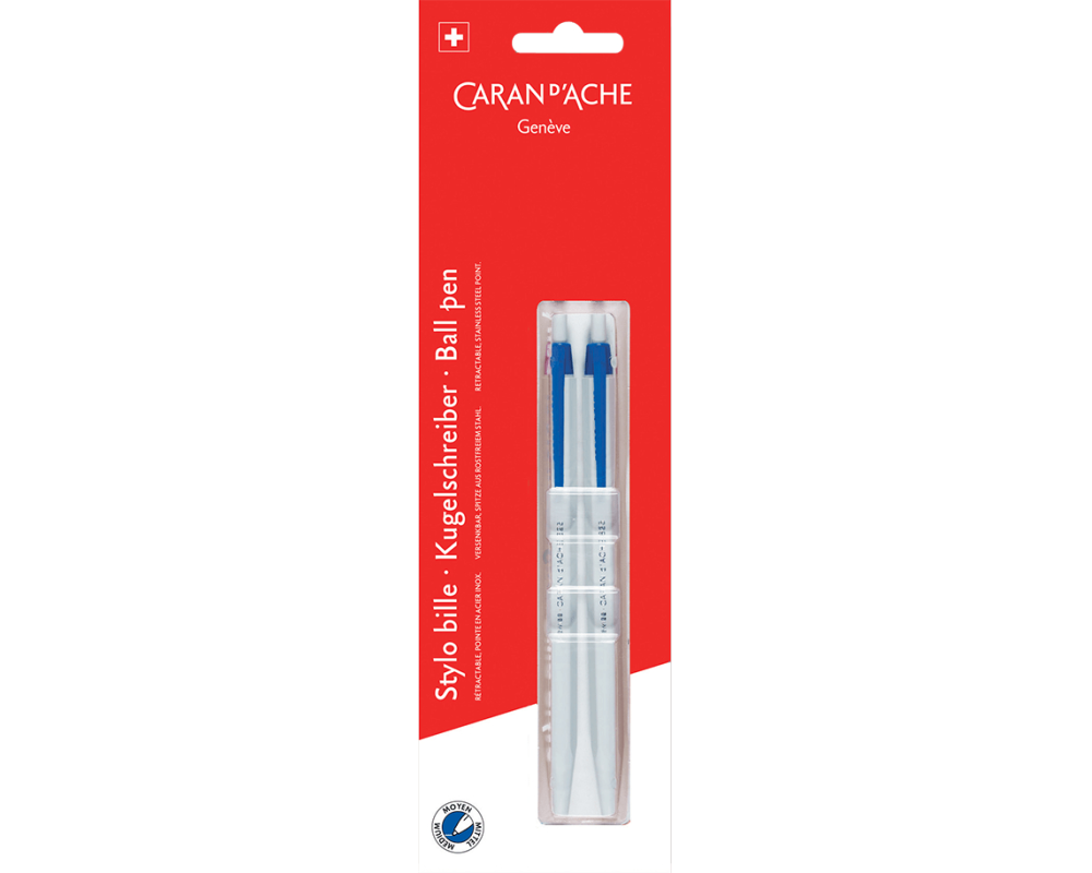 CARAN D'ACHE Kugelschreiber 825 825.260 blau, 2 Stück Blister