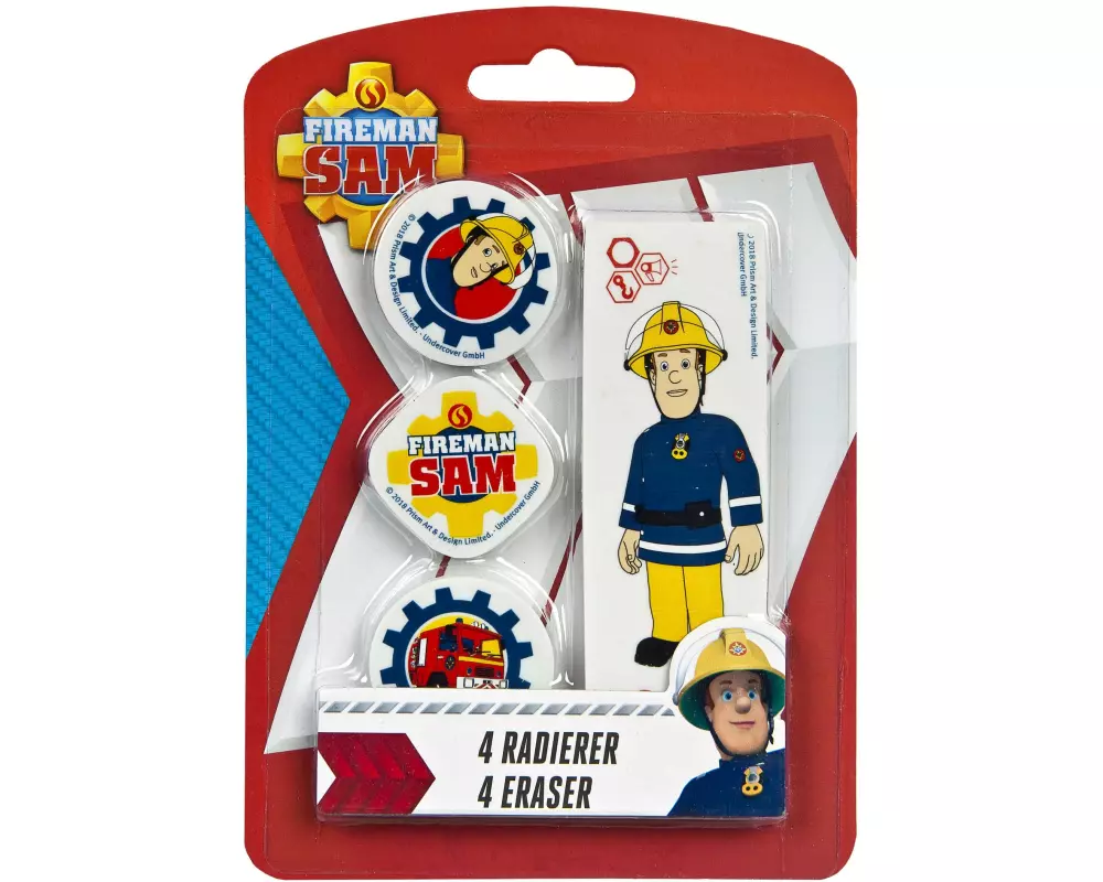 Undercover Set-Feuerwehrmann Sam 4 Stück, Rot/Weiss