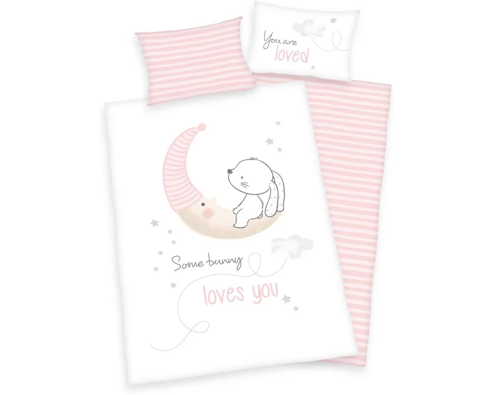 Herding Kinderbettwäsche Little Bunny 100 x 135 cm + 40 x 60 cm