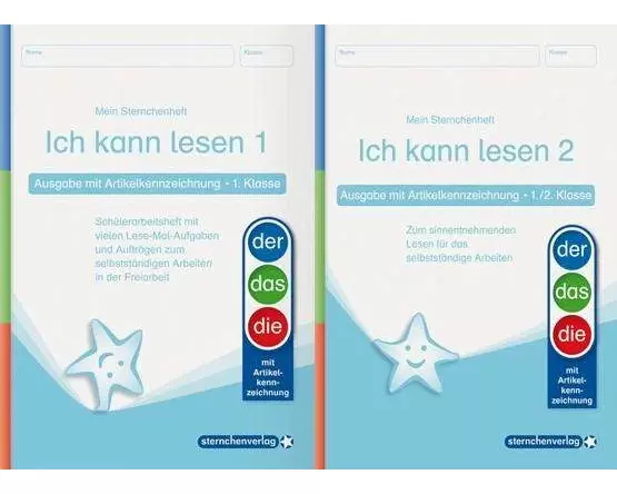 Ich kann lesen 1 und 2 - Ausgabe mit Artikelkennzeichnung für die 1. und 2. Klasse