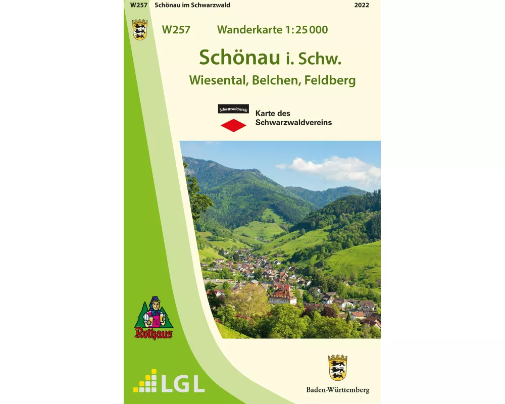 W257 Wanderkarte 1:25 000 Schönau im Schwarzwald