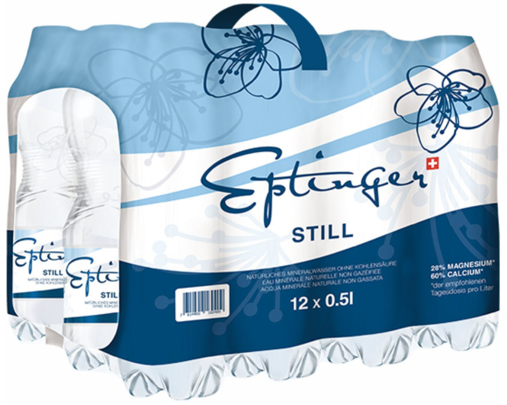 EPTINGER blau, ohne Kohlensäure, Pet 1077 50 cl, 12 Stk.