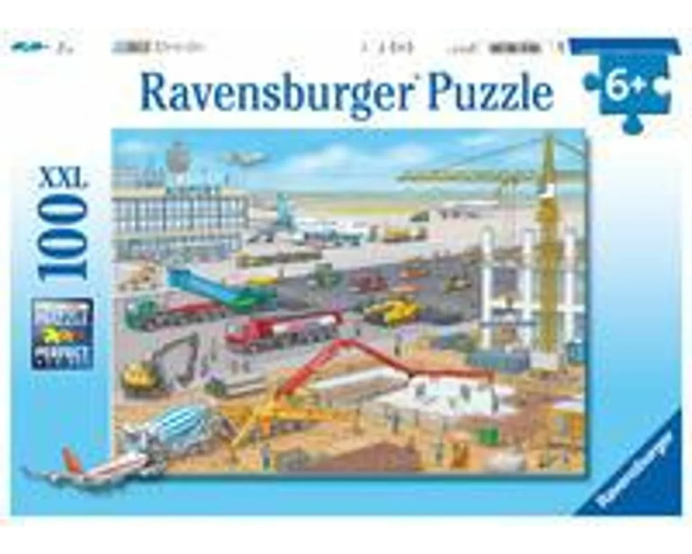 Kinderpuzzle 100 XXL Teile - Baustelle am Flughafen