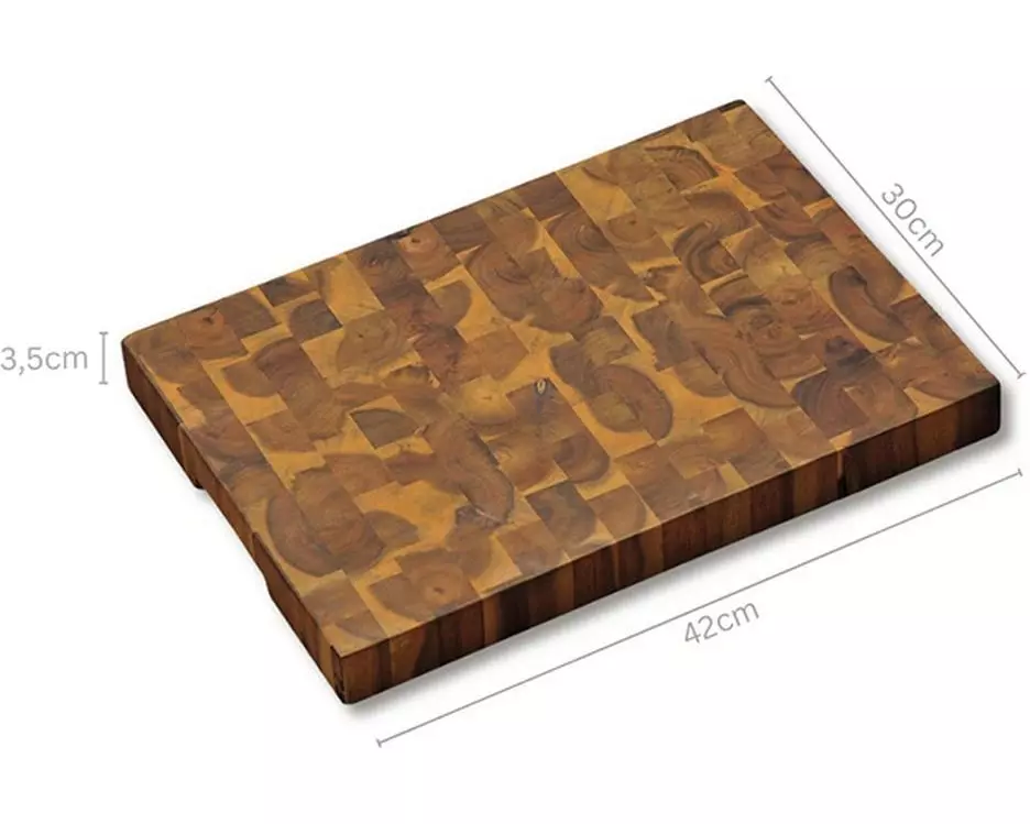 Kesper Tranchierbrett Akazie Mosaik rechteckig 42 x 30 x 4 cm