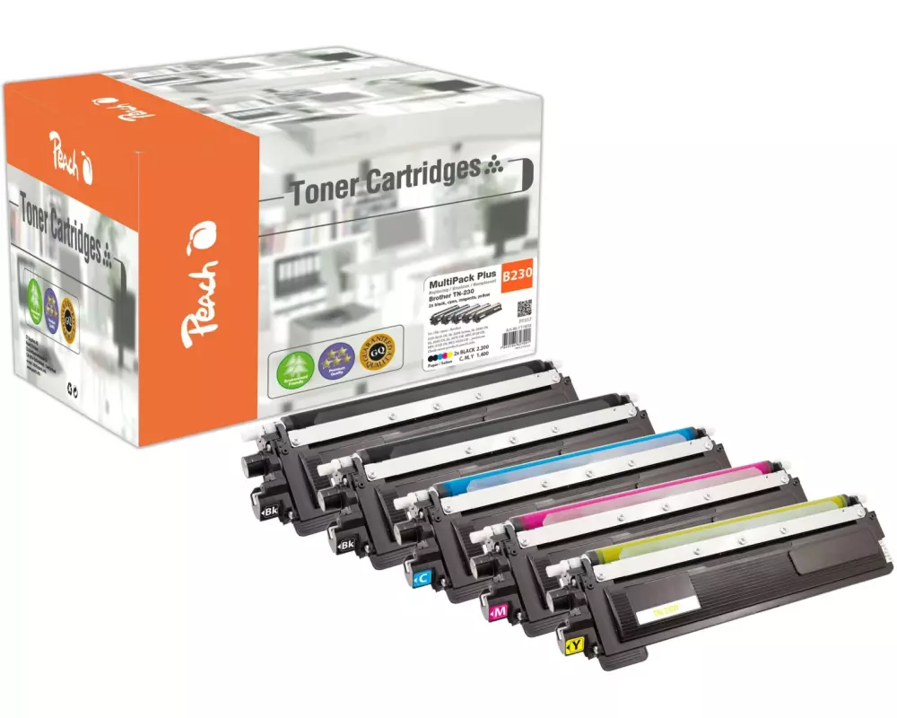 Peach Tonerset Brother TN-230 2x Black, 1x Cyan, Magenta, Yellow