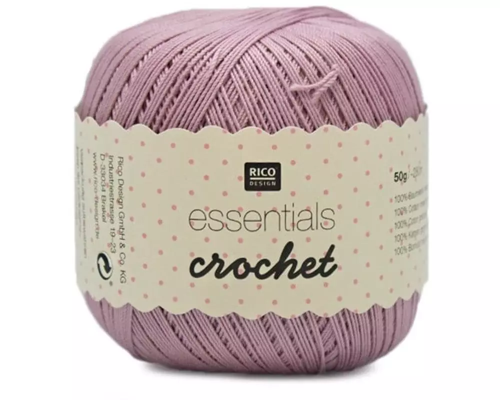 Rico Design Häkel- und Strickgarn Essentials Crochet 50 g, Rosa