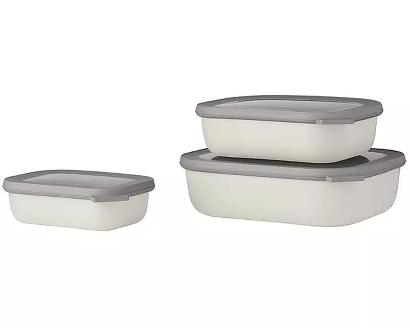 MEPAL Multischüssel-Set Cirqula rechteckig 3.5 l, Weiss