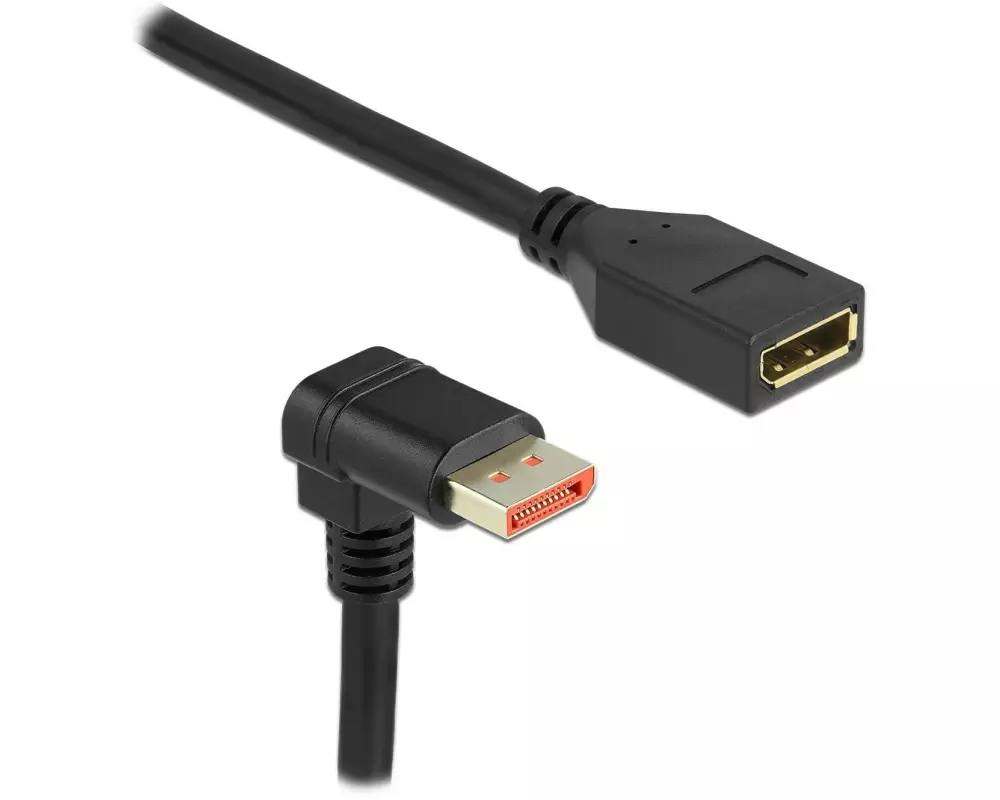 Delock Verlängerungskabel Unten gewinkelt DisplayPort, 1 m