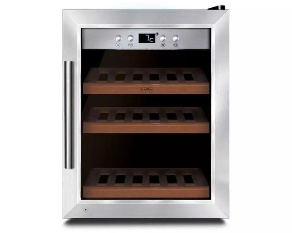 Caso Weinkühlschrank WineSafe 12 Edelstahl, Rechts