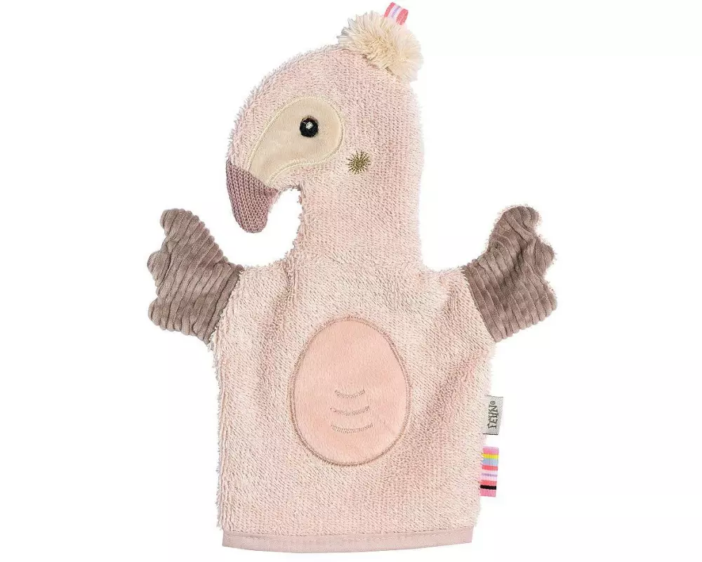 fehn Baby-Waschhandschuh Flamingo