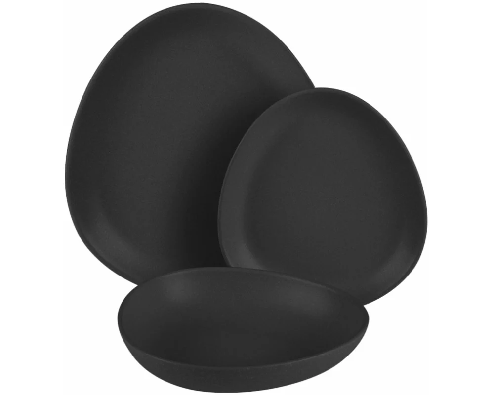 Berlinger Haus 18-teiliges Tellerset Oval Matte Black Collection