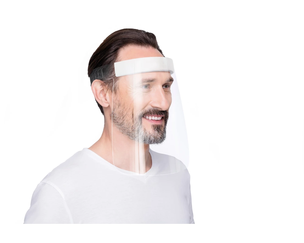 MAGNETOPLAN Gesichtsvisier rPET 25x32x75mm 1102501 weiss, transparent 5 Stück