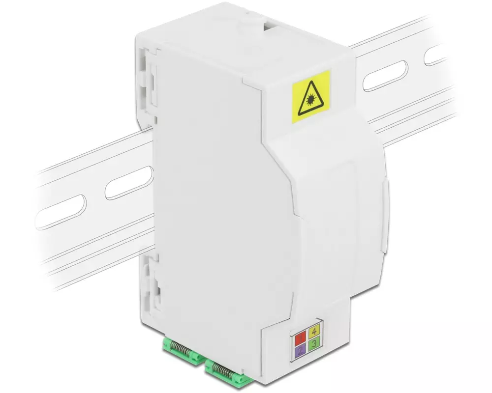 Delock LWL Anschlussdose für Hutschiene 4x SC/LC weiss
