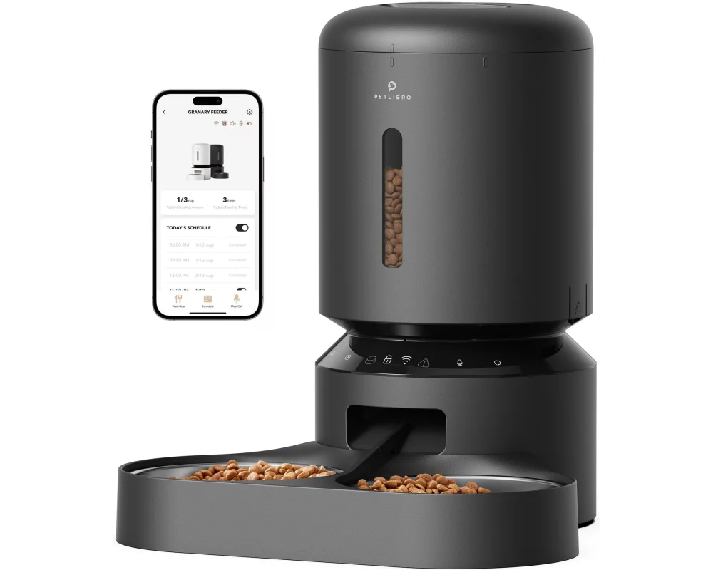 Petlibro Futterautomat WIFI Doppelfutterschale 5 l Schwarz