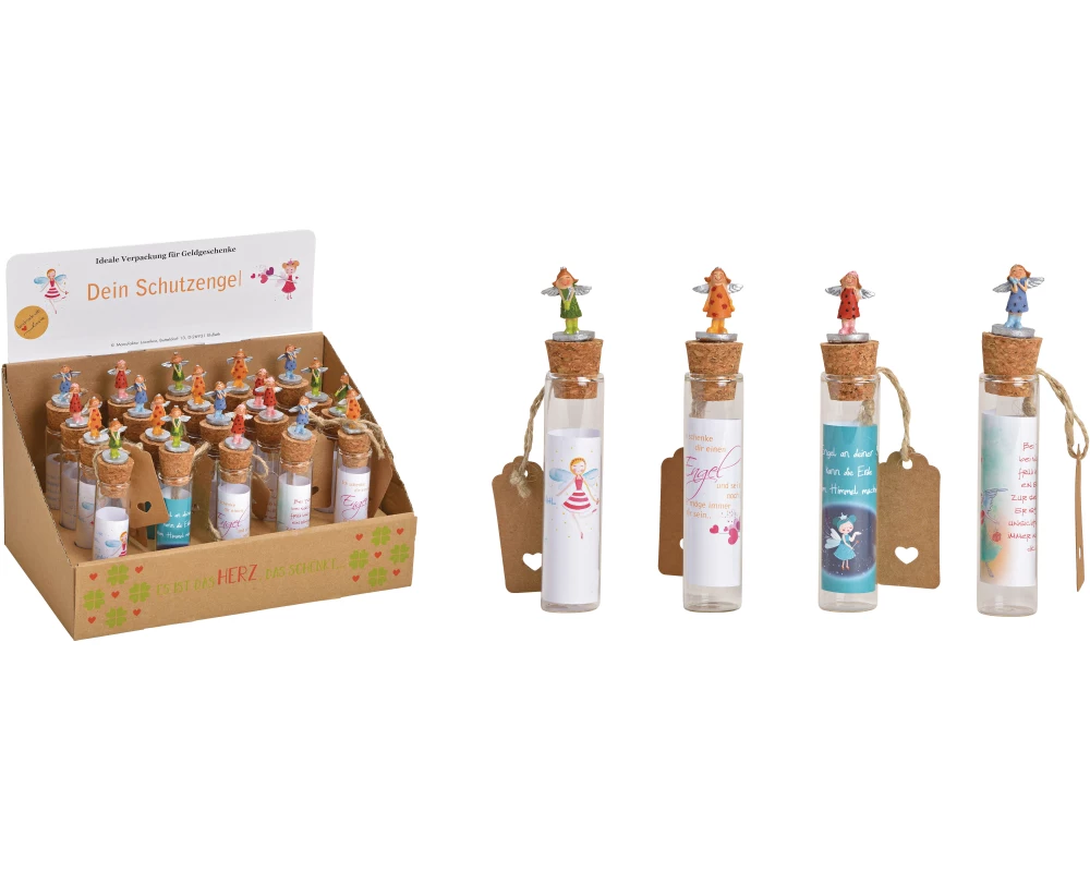 ROOST Wunschglas H: 14 cm 10028761 Schutzengel Lucy 4 ass.