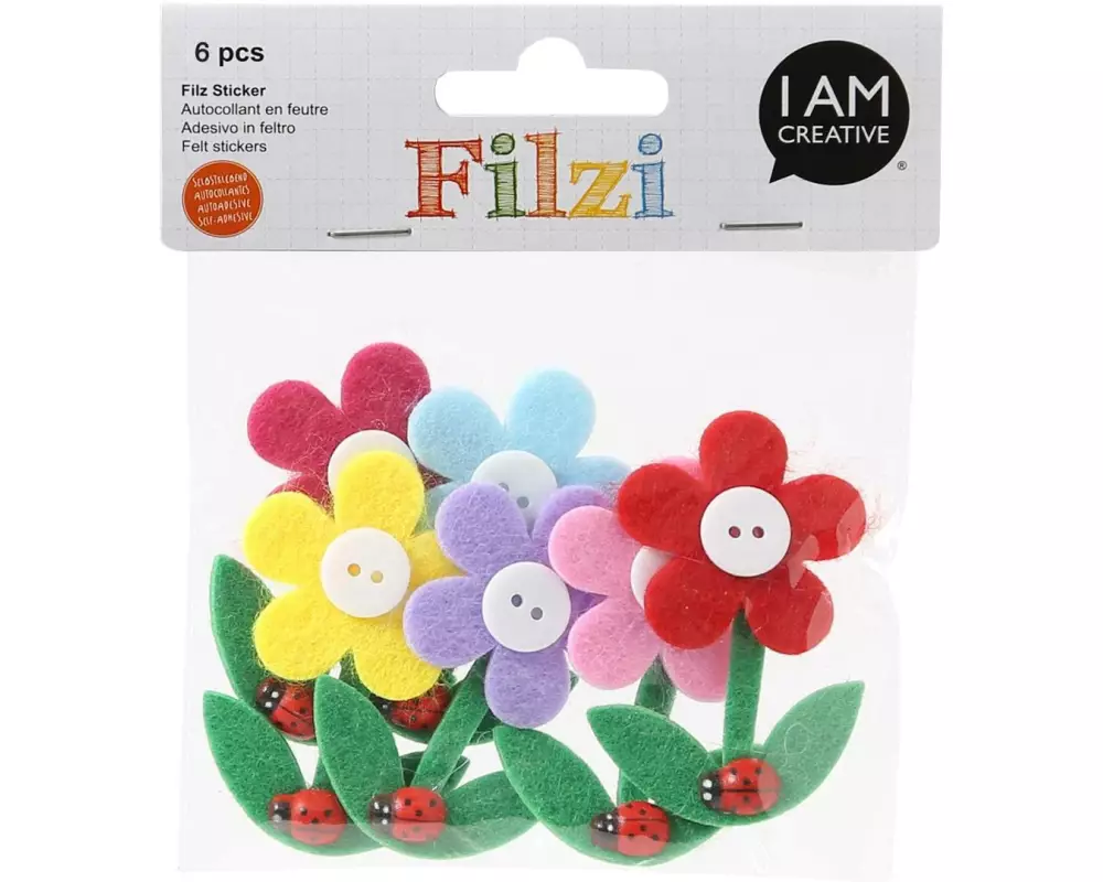I AM CREATIVE Motivsticker FILZI Blume 6 Stück